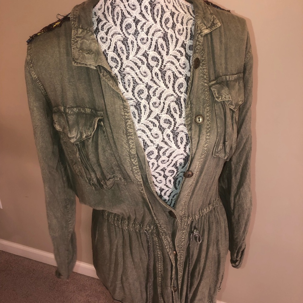 Urban outfitters embellished green cargo jacket - Picture 6 of 7